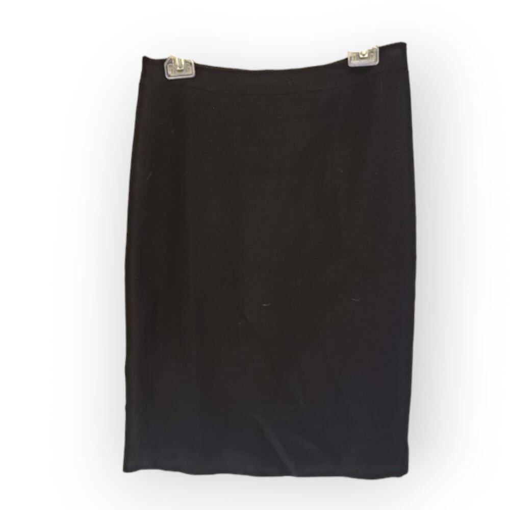 ANN TAYLOR  LOFT black tweed skirt Sz 6 EUC